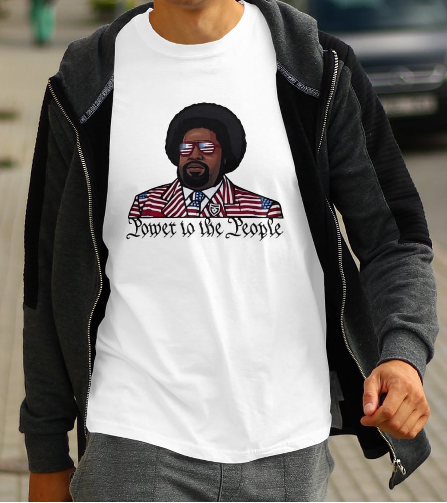 Afro Man American Flag Suit Power To The People T-Shirt