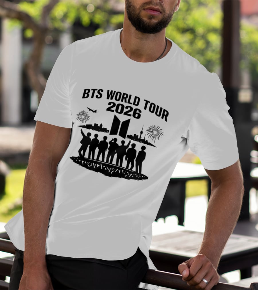BTS World Tour 2026 Army Concert Skyline Fireworks T-Shirt