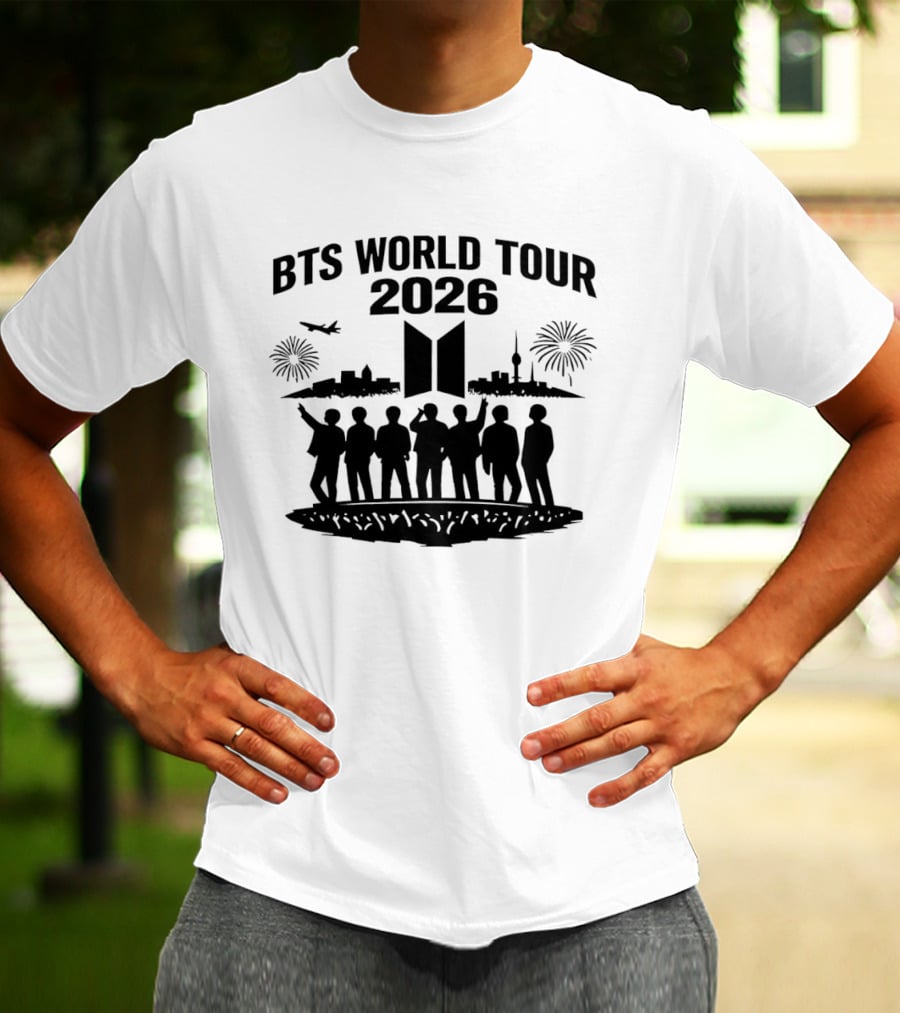 BTS World Tour 2026 Army Concert Skyline Fireworks T-Shirt