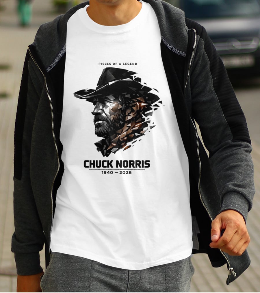 Chuck Norris Pieces Of A Legend 1940 2026 Cowboy Hat Triangular Fragmentation T-Shirt