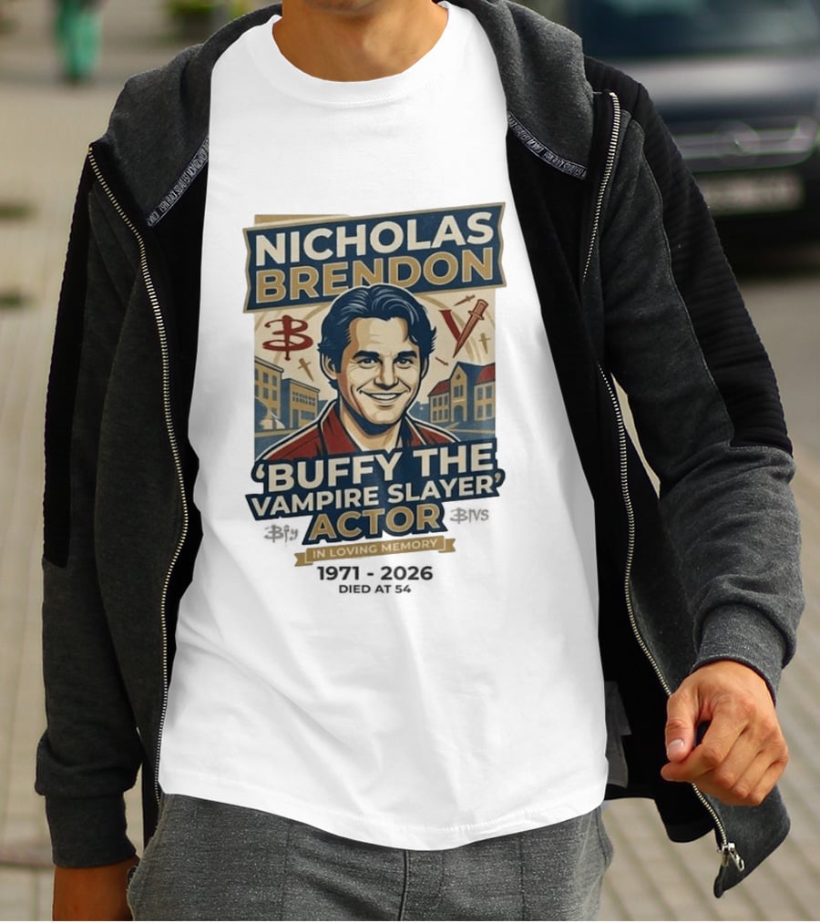Nicholas Brendon Buffy The Vampire Slayer Actor In Loving Memory 1971 2023 T-Shirt