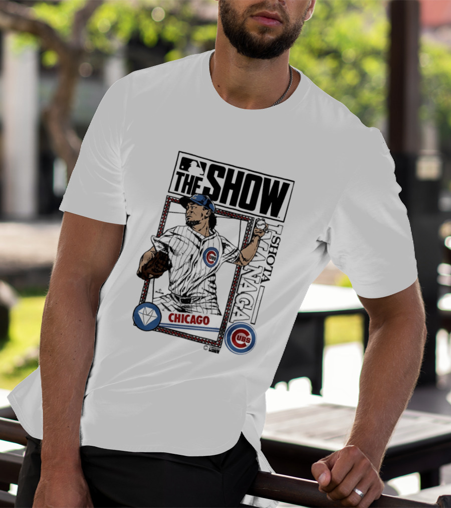 MLB The Show Shota Imanaga 18 Chicago Cubs Caricature T-Shirt