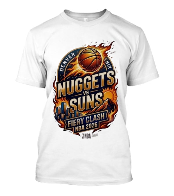 Denver Nuggets Phoenix Suns Fiery Clash NBA 2026 T-Shirt