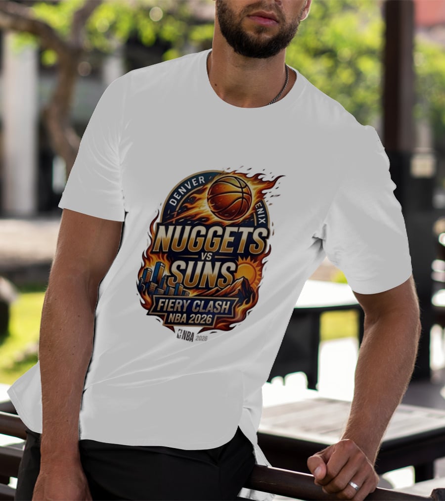Denver Nuggets Phoenix Suns Fiery Clash NBA 2026 T-Shirt