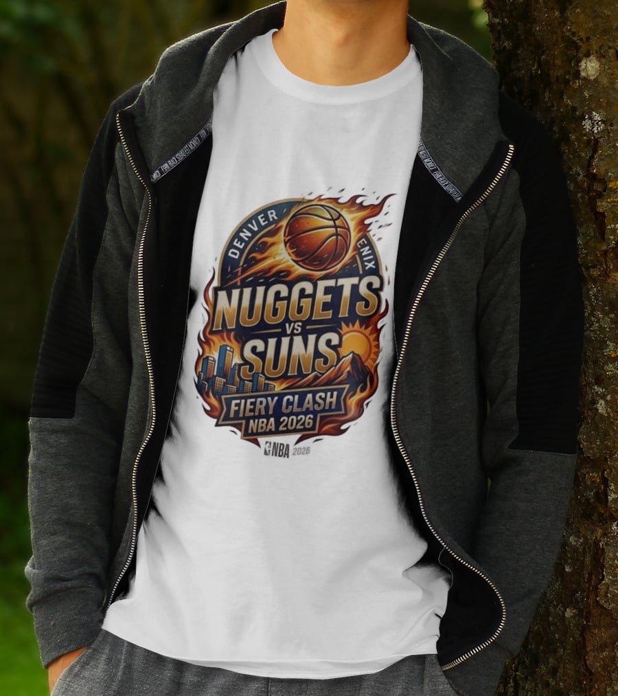 Denver Nuggets Phoenix Suns Fiery Clash NBA 2026 T-Shirt