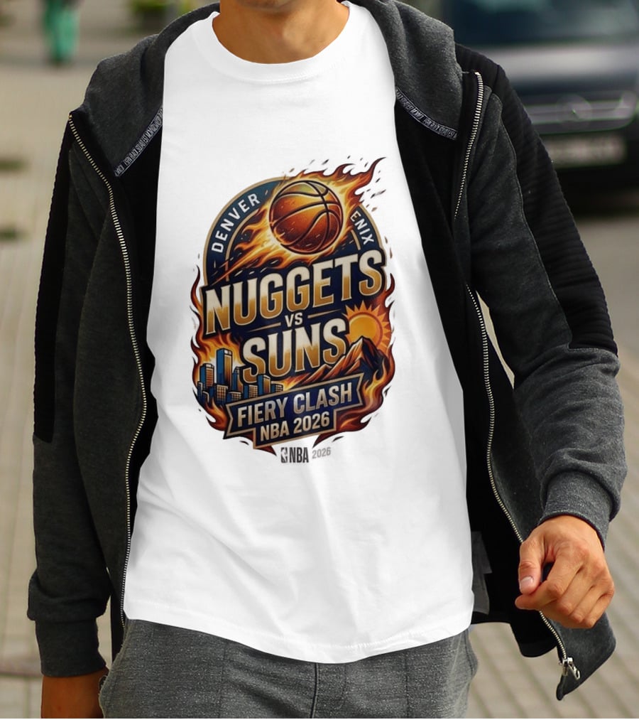 Denver Nuggets Phoenix Suns Fiery Clash NBA 2026 T-Shirt