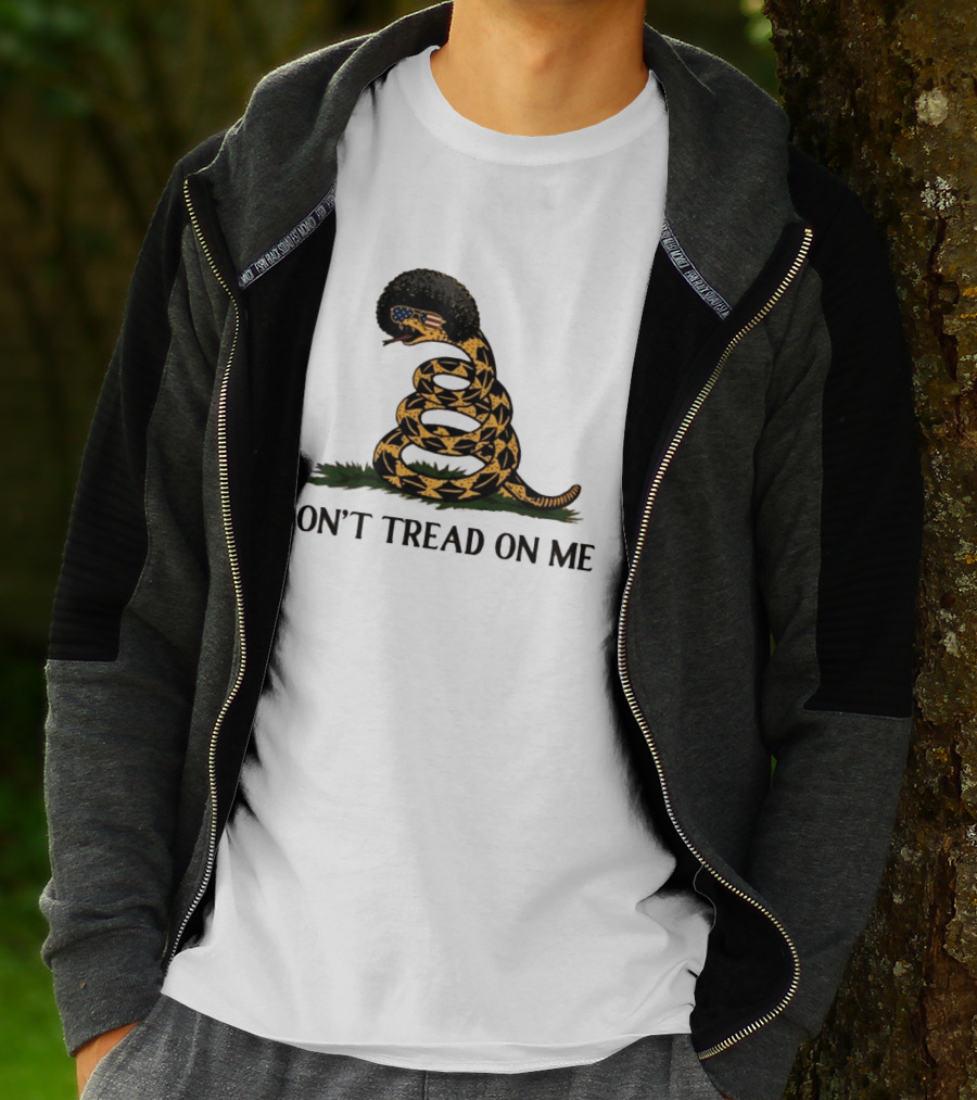 Don't Tread On Me American Flag Afro Snake T-Shirt