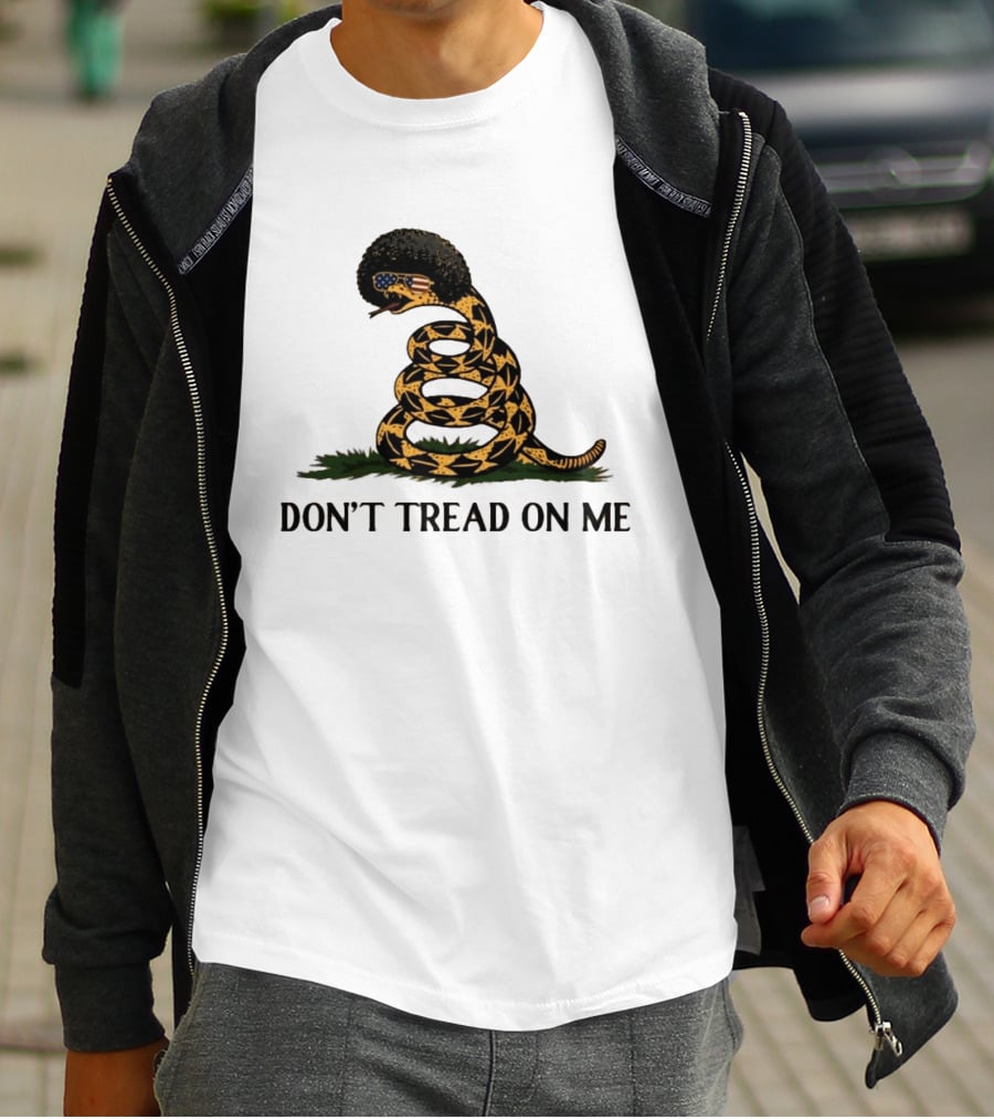 Don't Tread On Me American Flag Afro Snake T-Shirt