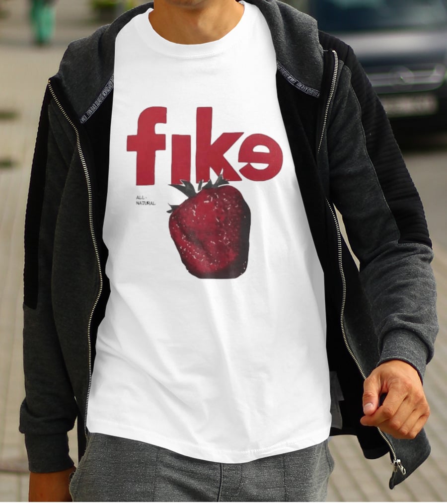 Fike All Natural Strawberry Red Bold Fresh Fruit T-Shirt