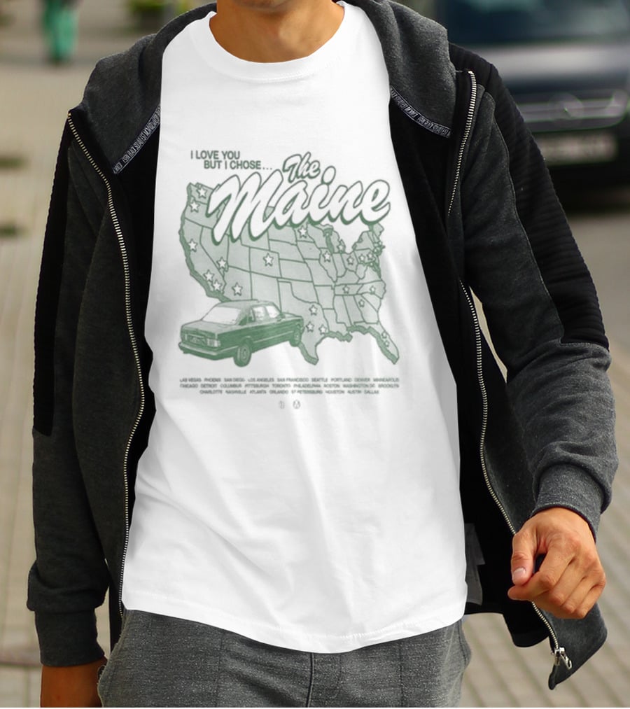 The Maine Tour March April 2026 Map T-Shirt