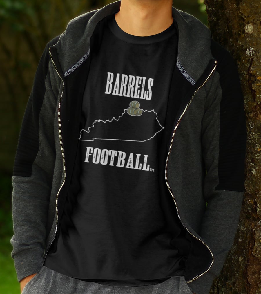 Kentucky Barrels Arena Football Barrels Football Map T-Shirt