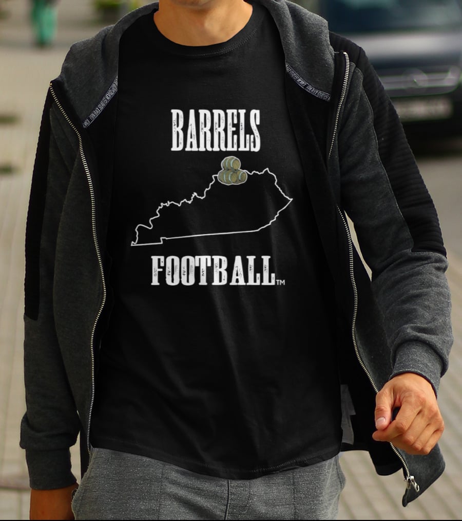 Kentucky Barrels Arena Football Barrels Football Map T-Shirt