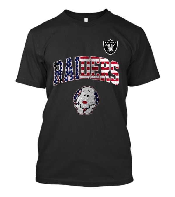 Las Vegas Raiders Peanuts Snoopy USA America 250th Anniversary T-Shirt