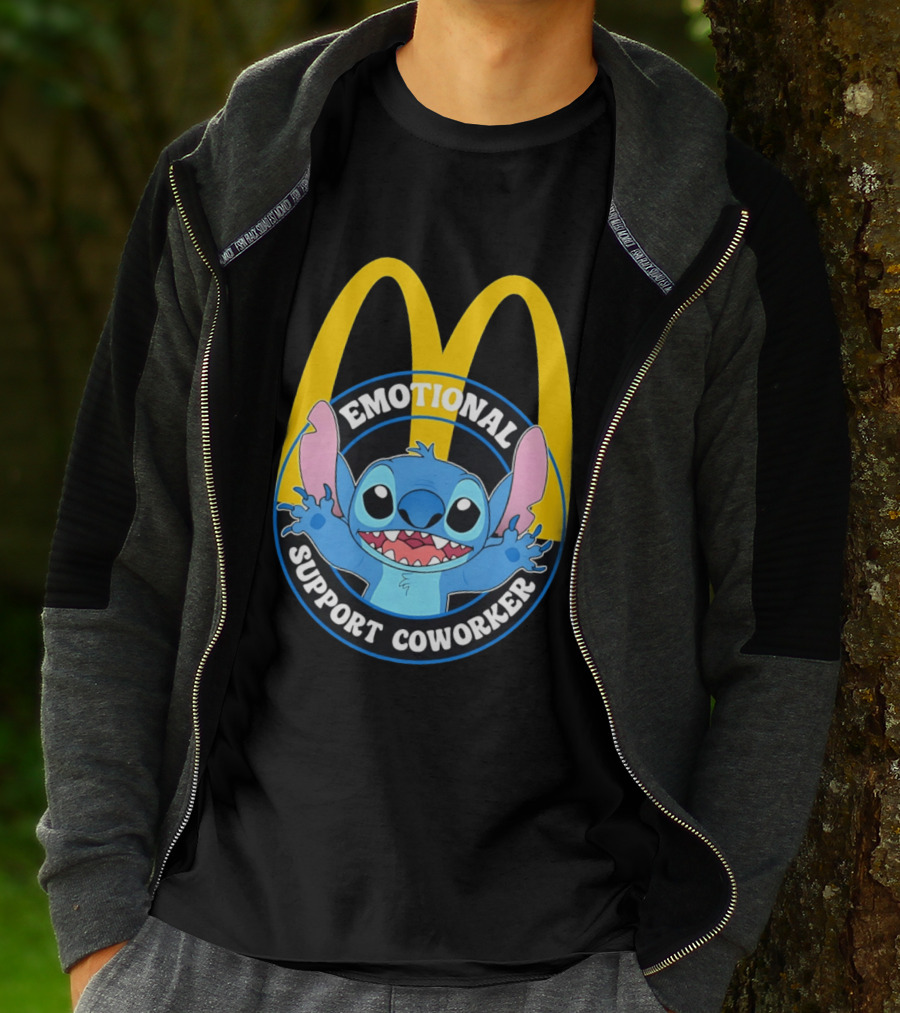 McDonald's Emotional Support Coworker Stitch T-Shirt