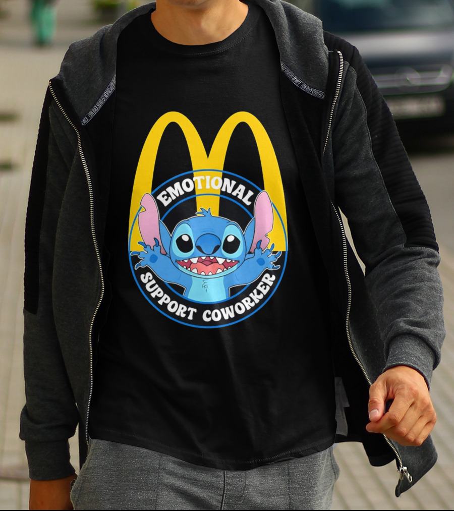 McDonald's Emotional Support Coworker Stitch T-Shirt
