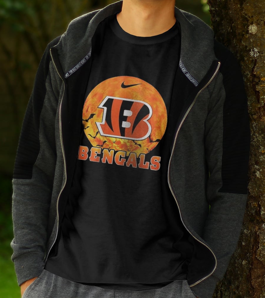 Cincinnati Bengals Halloween Nike Bats Pumpkin T-Shirt