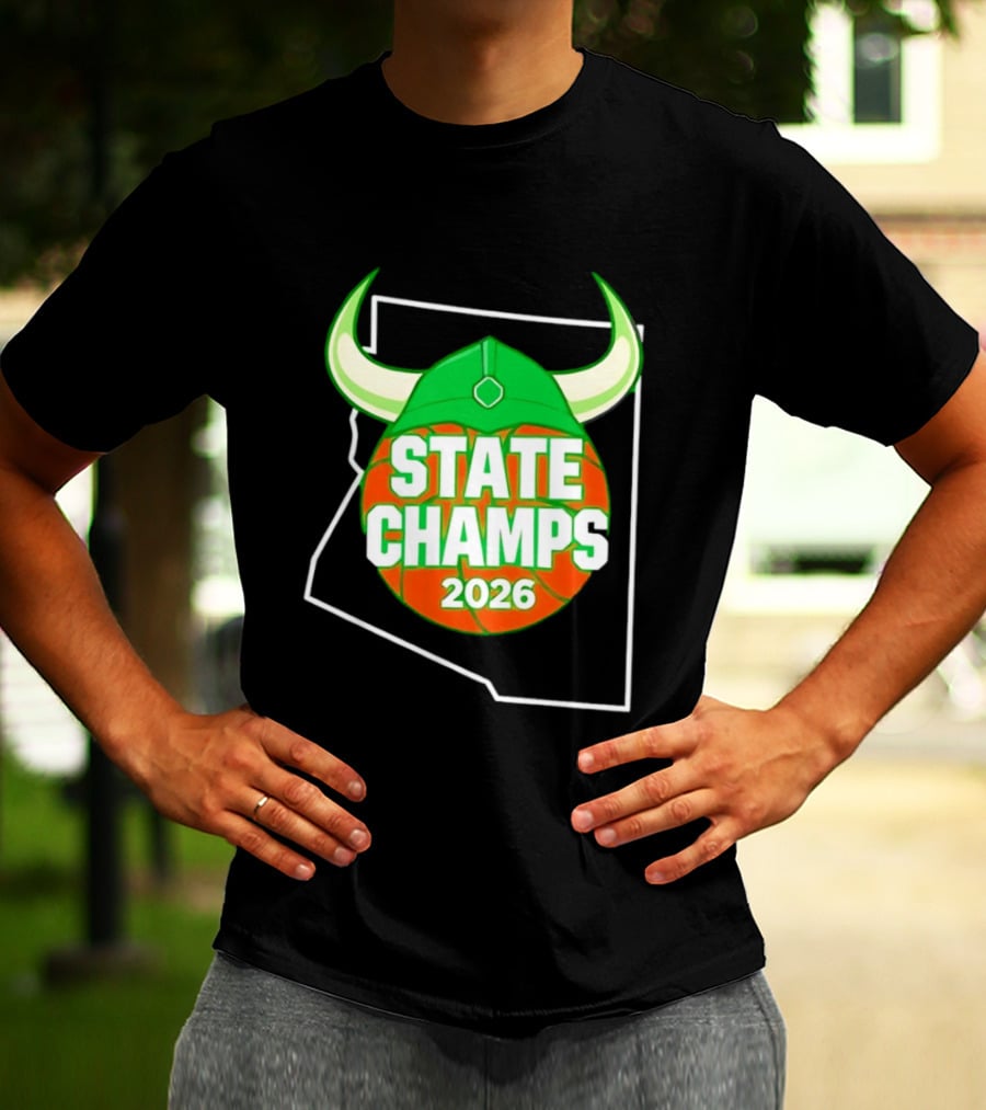 State Champs 2026 Arizona Basketball Viking Helmet T-Shirt