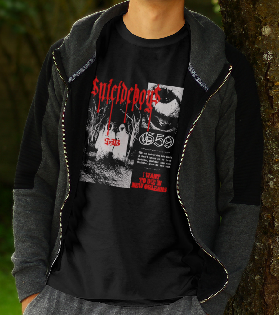 Suicideboys 659 I Want To Die In New Orleans 9AB Text Trees T-Shirt