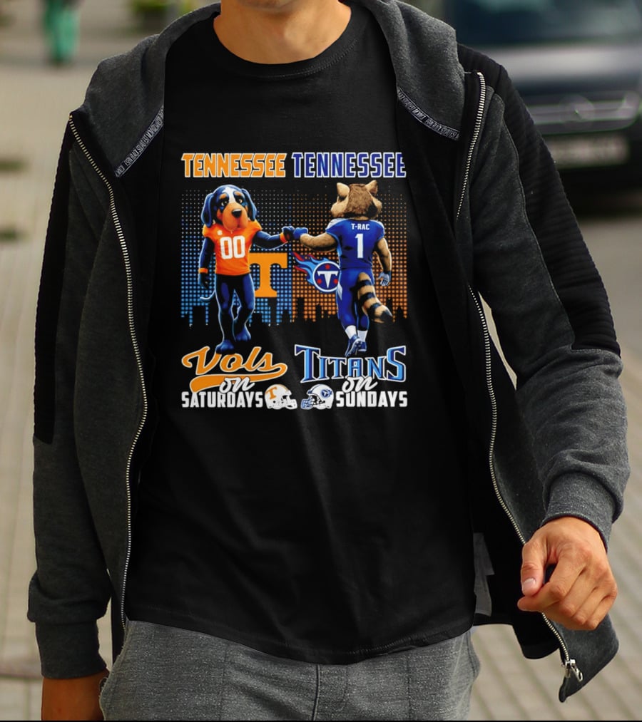 Tennessee Vols On Saturdays Titans On Sundays City Skyline T-Shirt