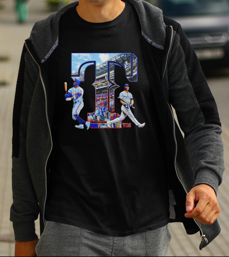 Texas Rangers Stadium Baseball Players T-Shirt