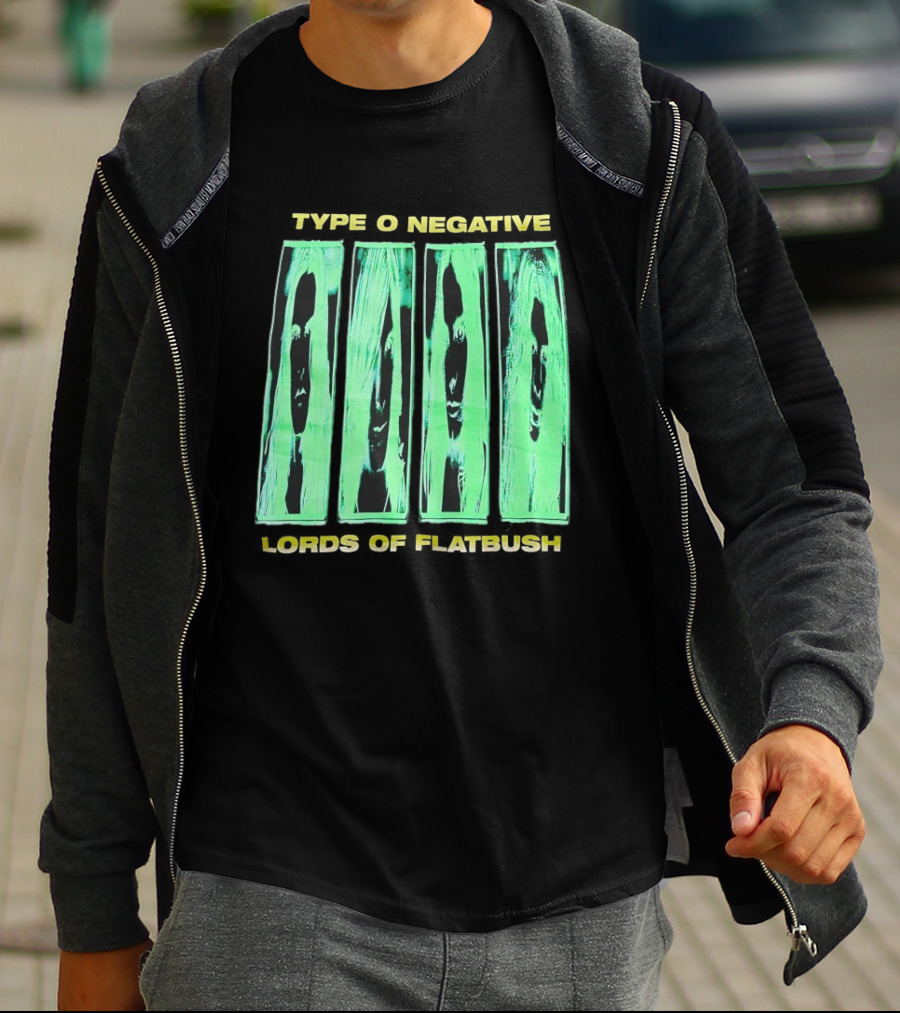 Type O Negative Lords Of Flatbush Distorted Woodgrain Faces T-Shirt