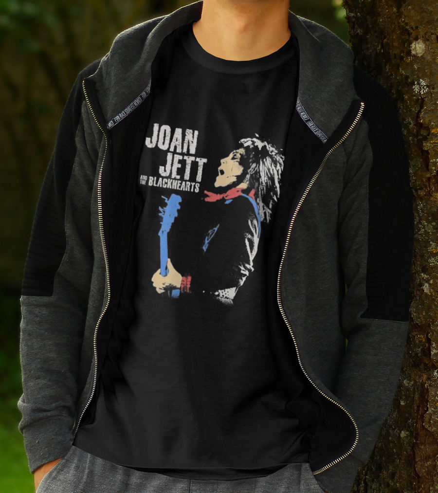 Joan Jett And The Blackhearts Vibrant Guitar Artwork Rock Fashion T-Shirt