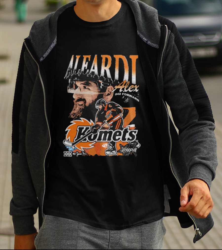 Alex Aleardi #42 Komets Forward Hockey T-Shirt