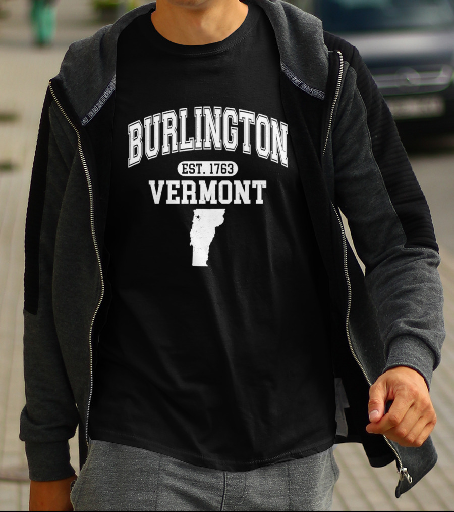 Burlington Vermont Est 1763 Map T-Shirt