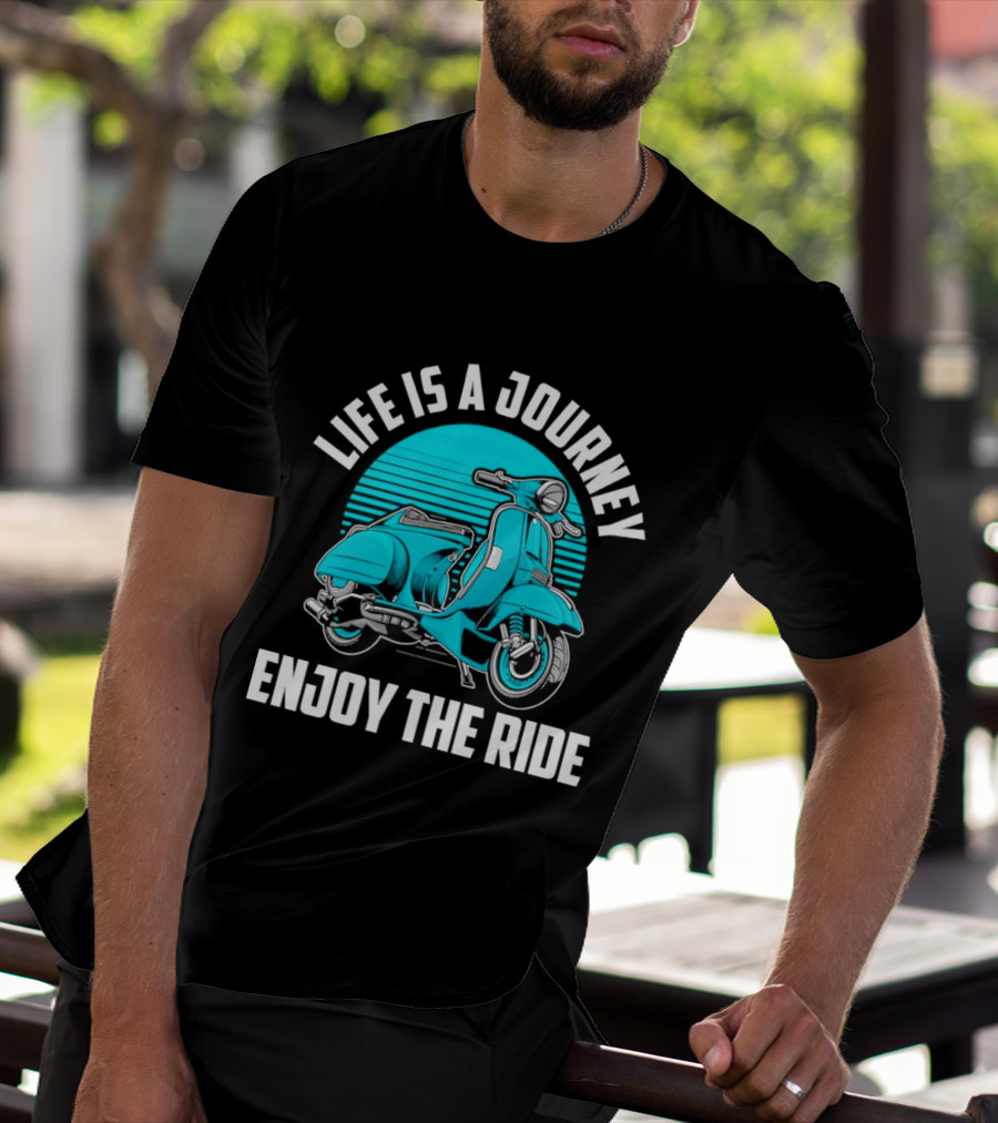 Life Is A Journey Enjoy The Ride Blue Scooter T-Shirt