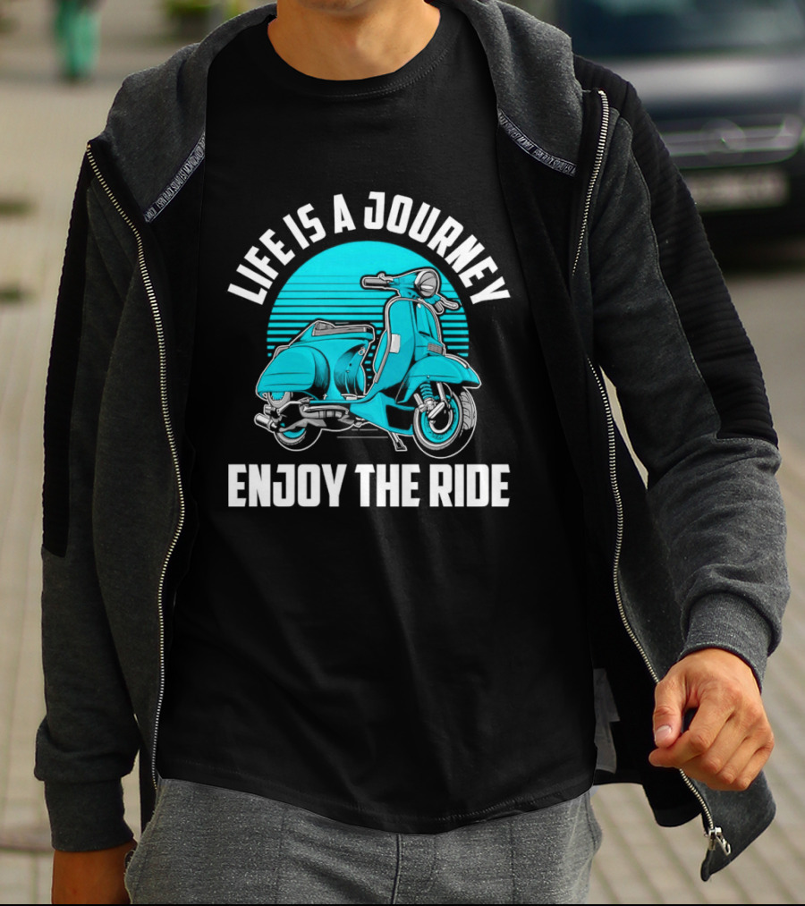 Life Is A Journey Enjoy The Ride Blue Scooter T-Shirt
