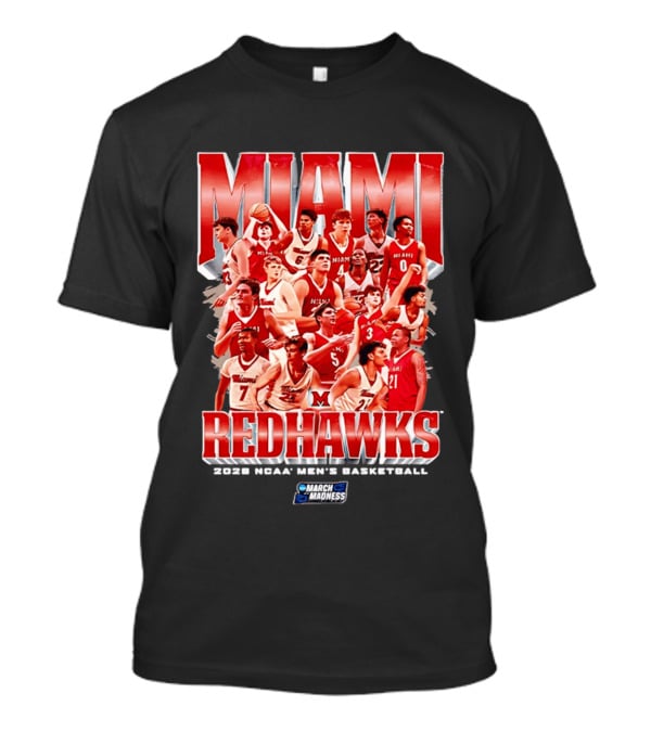Miami RedHawks Basketball NCAA March Madness 2026 Team Collage T-Shirt