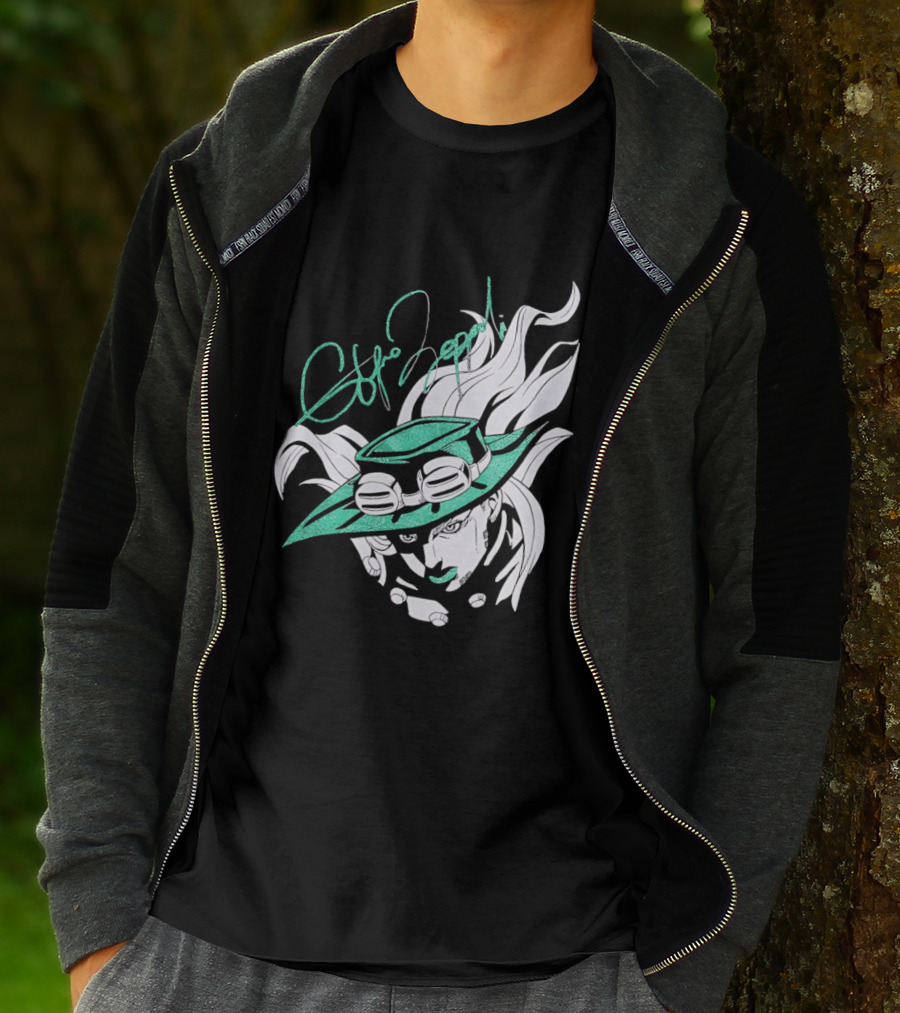 Gyro Zeppeli Jojo's Bizarre Adventure Illustration Signature T-Shirt