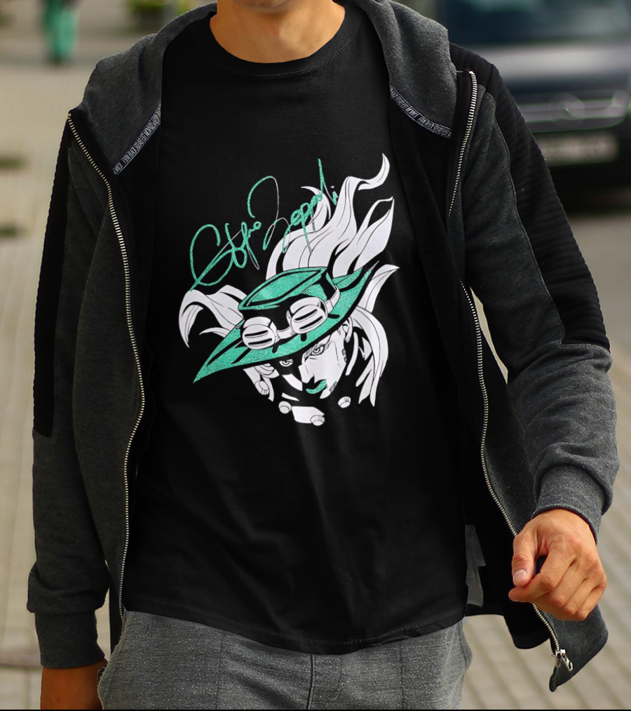 Gyro Zeppeli Jojo's Bizarre Adventure Illustration Signature T-Shirt