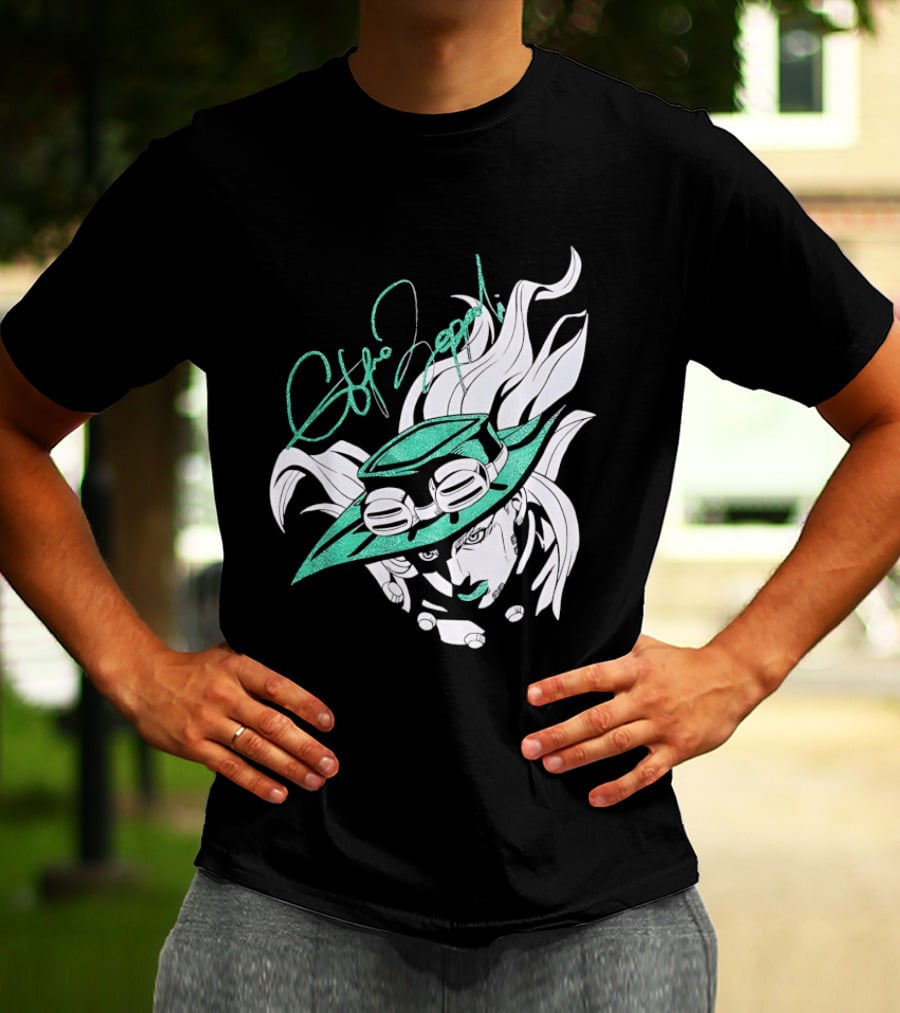 Gyro Zeppeli Jojo's Bizarre Adventure Illustration Signature T-Shirt