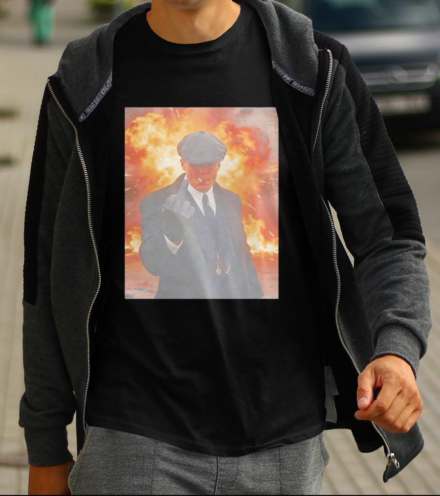 Peaky Blinders Shelby Explosion Middle Finger Iconic Scene T-Shirt