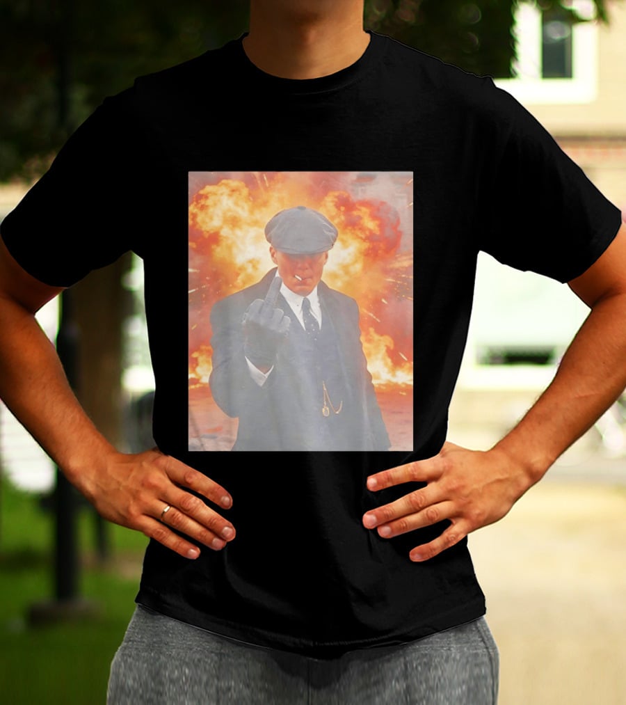 Peaky Blinders Shelby Explosion Middle Finger Iconic Scene T-Shirt