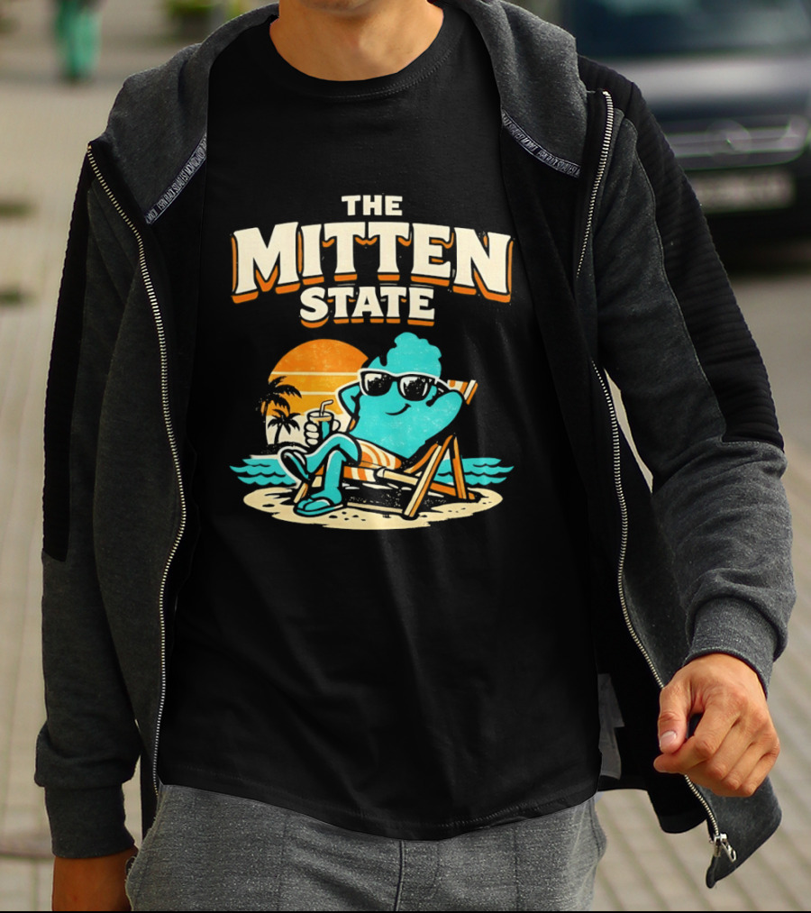 The Mitten State Chillin In The Beach Sunset Relaxed Vibes T-Shirt