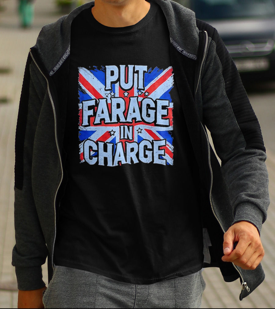 Put Farage In Charge UK Flag T-Shirt