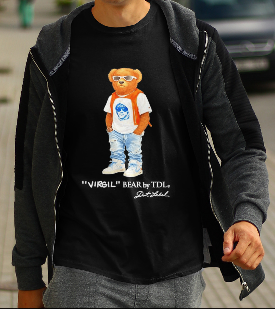 Virgil Abloh X Polo Bear Collaboration With Sunglasses And Stylish Outfit T-Shirt