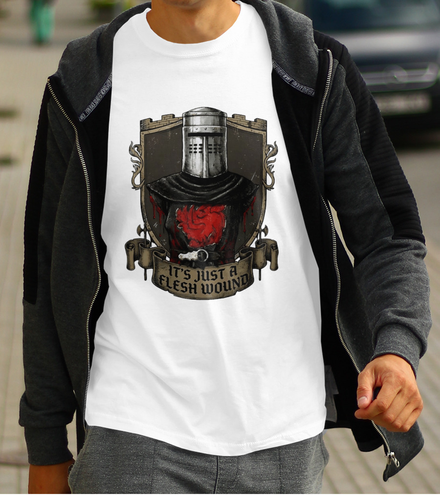 Monty Python Black Knight It's Just A Flesh Wound Holy Grail Movie T-Shirt