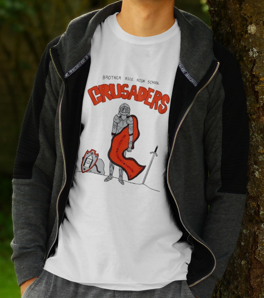 Brother Rice High School Crusaders Knight Shield And Sword T-Shirt