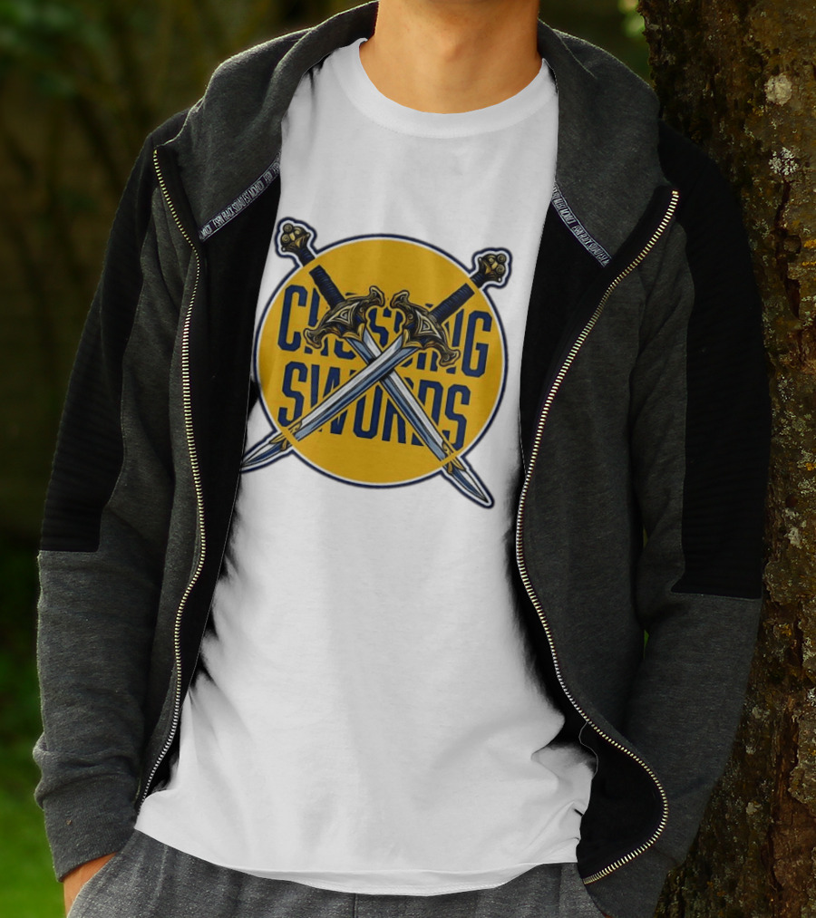 Crossing Swords Podcast Emblem Medieval Sword T-Shirt