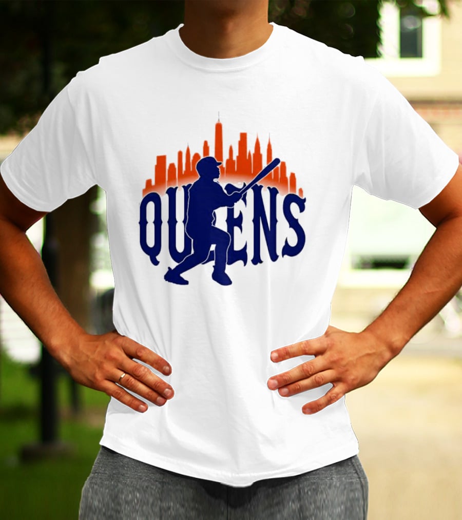 New York Mets Queens Baseball Skyline MLB T-Shirt