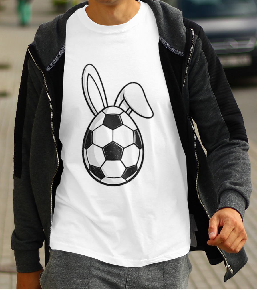 Happy Easter Bunny Ears Soccer Egg T-Shirt