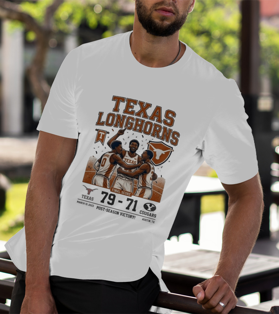 Texas Longhorns Basketball Triumph Over BYU Final Score Victory T-Shirt
