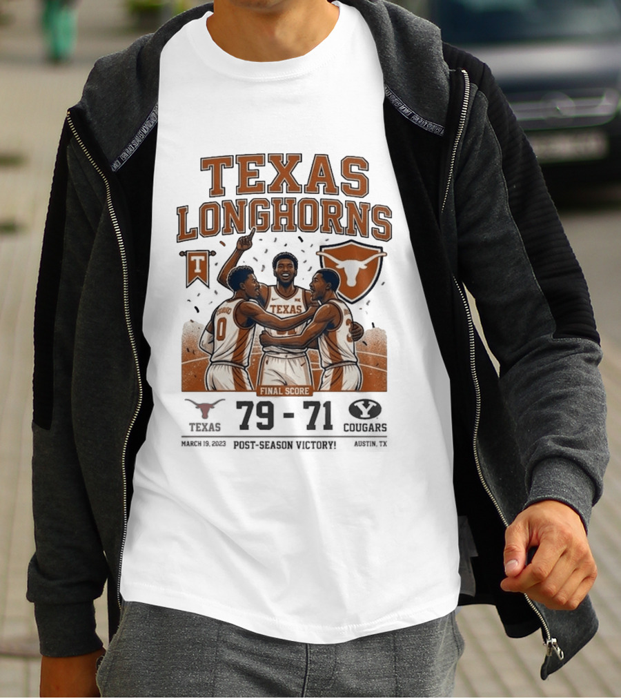 Texas Longhorns Basketball Triumph Over BYU Final Score Victory T-Shirt