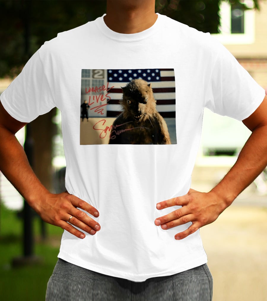 Weasel Lives The Suicide Squad American Flag Scene T-Shirt
