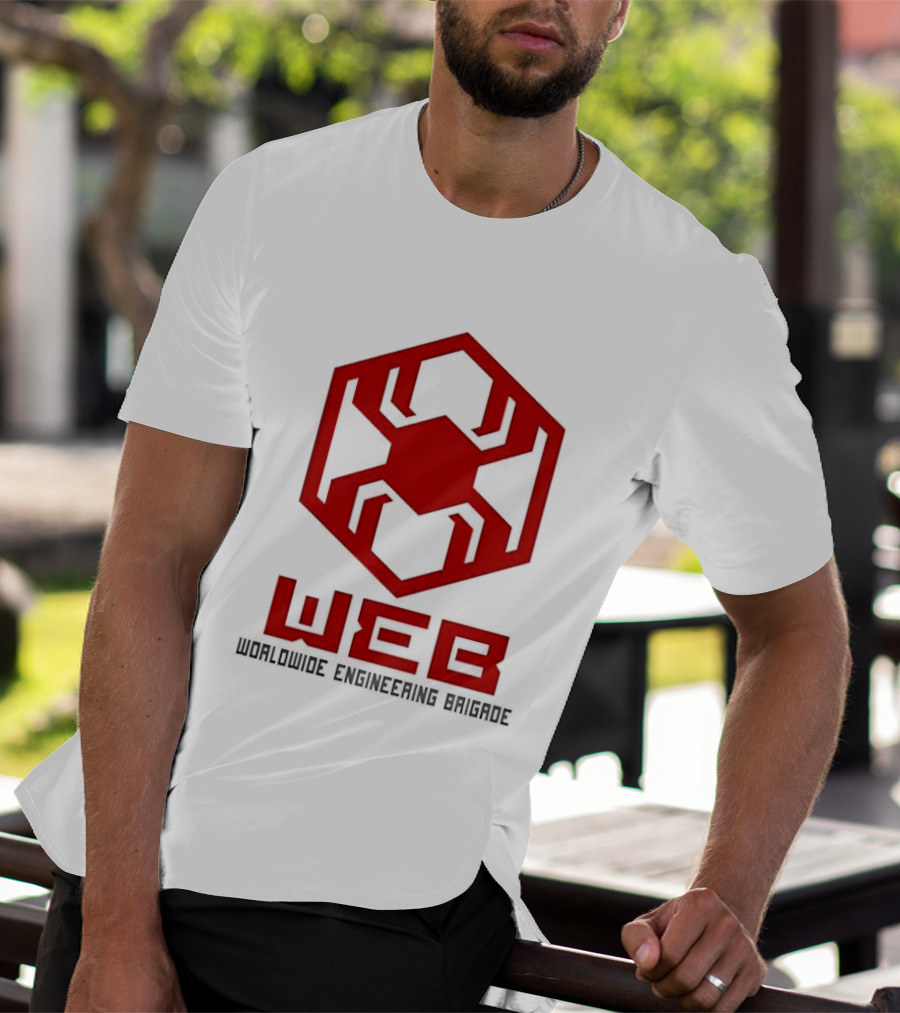 WEB Worldwide Engineering Brigade Red Spider Hexagon T-Shirt