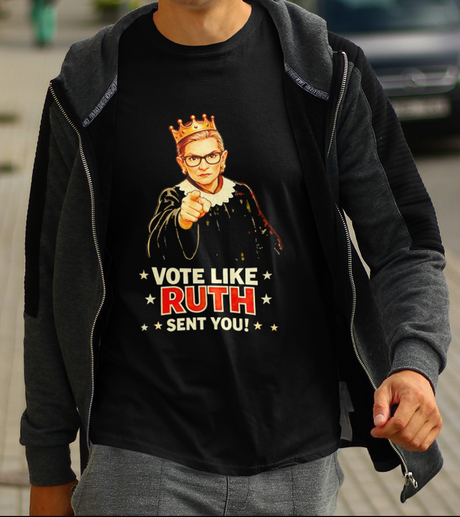 Ruth Bader Ginsburg Vote Like Ruth Sent You Iconic Portrait With Crown T-Shirt