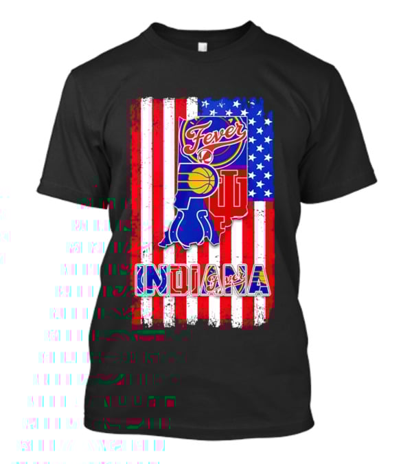 Indiana Fever Pacers Hoosiers American Flag T-Shirt